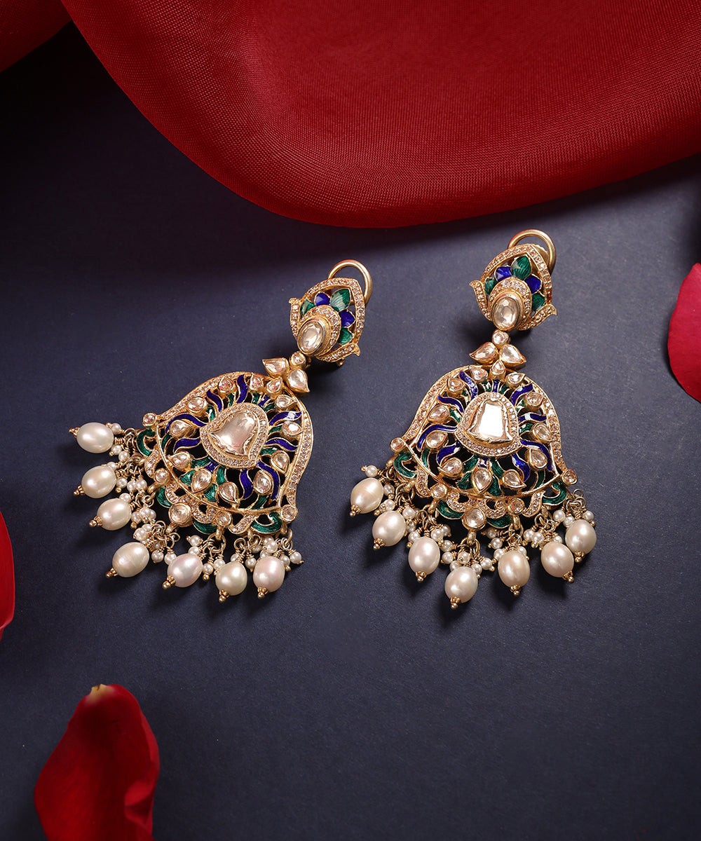 Zara_Handcrafted_Pure_Silver_Earrings_With_Semi_Precious_Stones_And_Pearls_WeaverStory_01