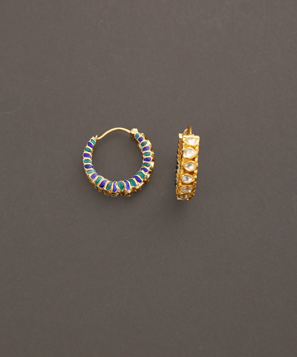 Zari_Handcrafted_Pure_Silver_Hoop_Earrings_With_Semi_Precious_Stones_WeaverStory_03