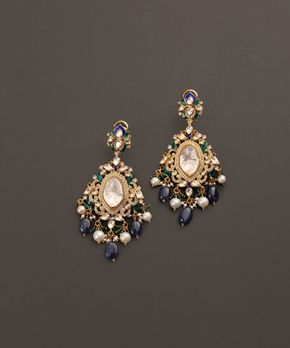 Mehrnaz_Handcrafted_Pure_Silver_Earrings_With_Pearls_And_Semi_Precious_Stones_WeaverStory_02