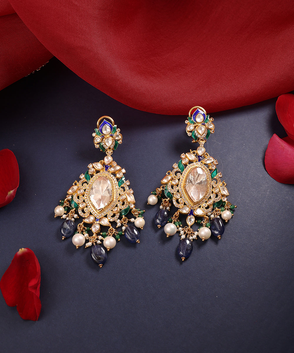 Mehrnaz_Handcrafted_Pure_Silver_Earrings_With_Pearls_And_Semi_Precious_Stones_WeaverStory_01