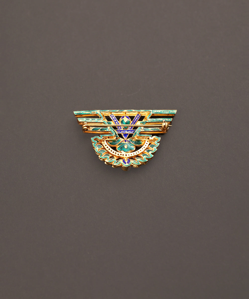 Afsana_Handcrafted_Pure_Silver_Brooch_With_Semi_Precious_Stones_WeaverStory_03
