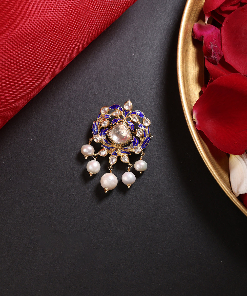 Parinaz_Handcrafted_Pure_Silver_Brooch_With_Semi_Precious_Stones_And_Pearls_WeaverStory_01