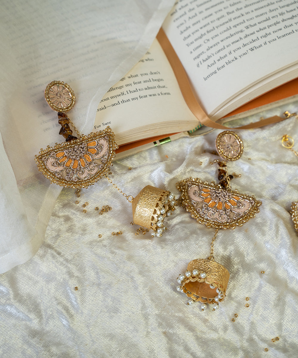 Traditional_Gold_&_Pearl_Filigree_Statement_Jhumka_Earrings_WeaverStory_03