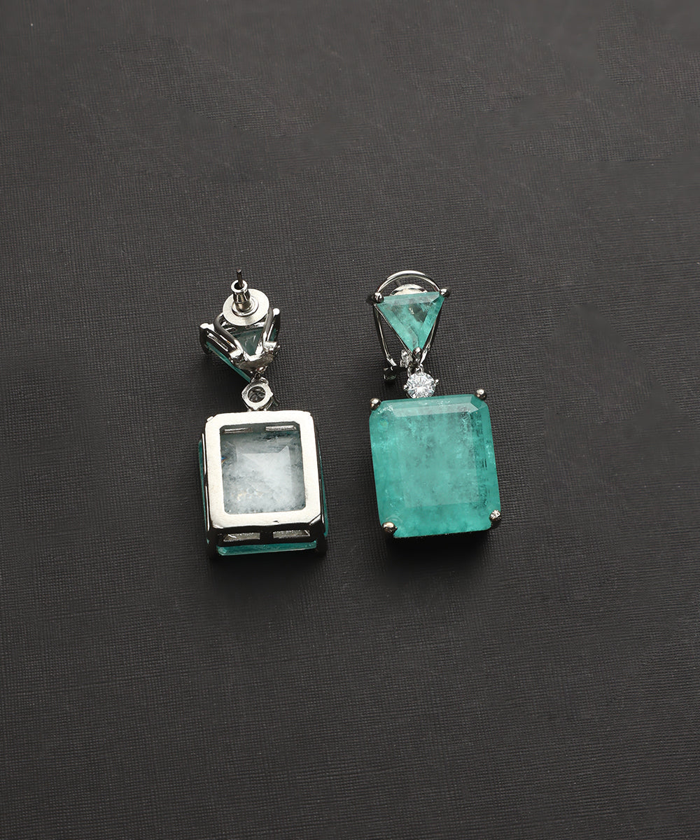 Katha_Handcrafted_Aqua_Blue_Earrings_With_Semi_Precious_Stones_WeaverStory_03