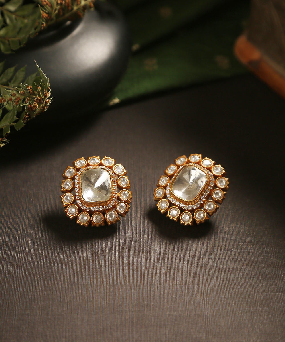 Jamila_Handcrafted_Studs_With_Moissanite_Polki_WeaverStory_01