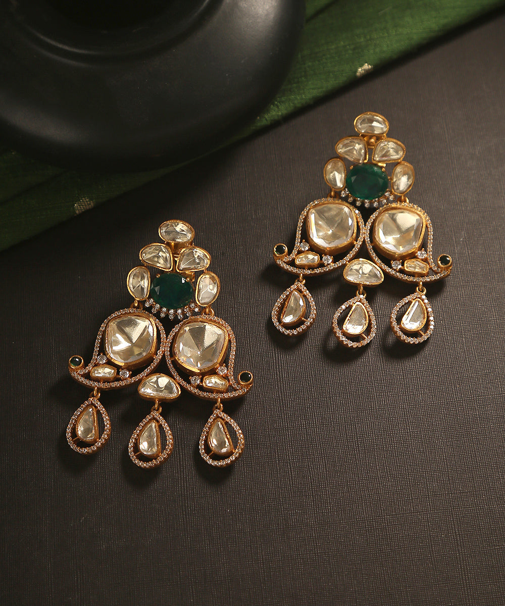 Aabdeen_Handcrafted_Earrings_With_Moissanite_Polki_And_Semi_Precious_Stones_WeaverStory_01