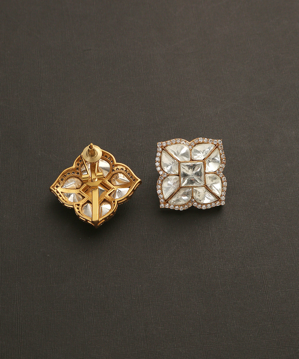 Liyana_Handcrafted_Studs_With_Moissanite_Polki_WeaverStory_03