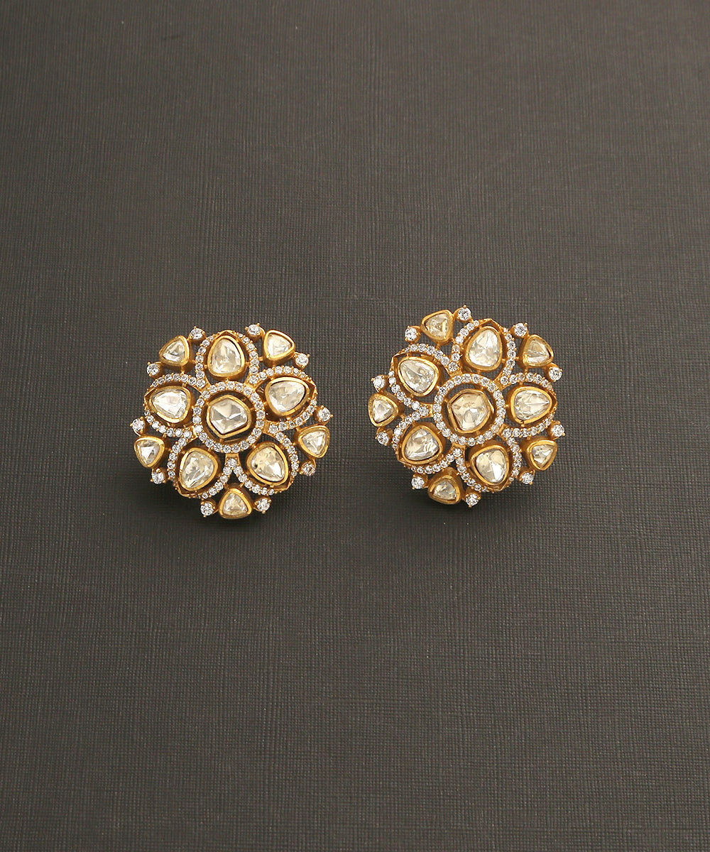 Aaqaa_Handcrafted_Earrings_With_Moissanite_Polki_WeaverStory_02