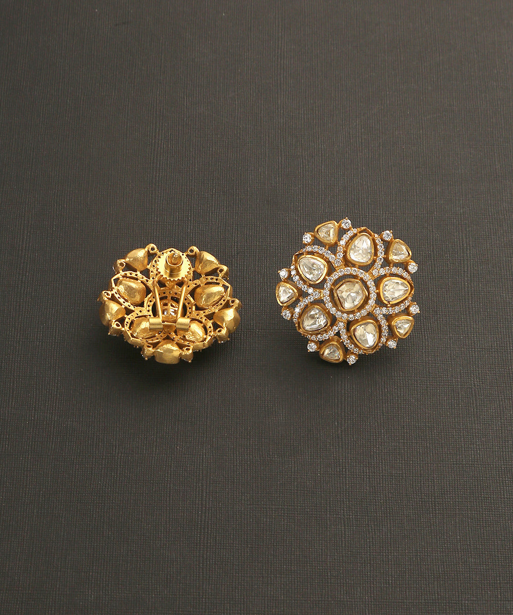 Aaqaa_Handcrafted_Earrings_With_Moissanite_Polki_WeaverStory_03