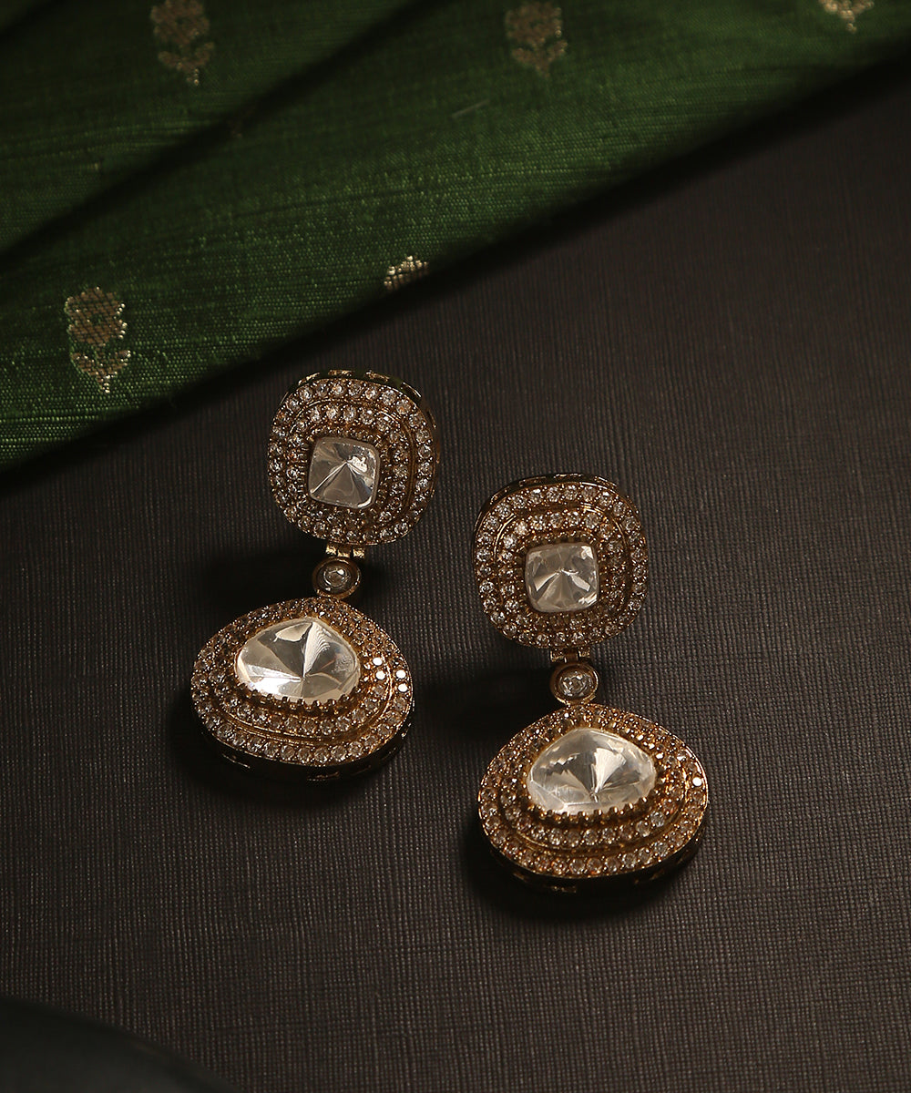 Xyra_Handcrafted_Earrings_With_Moissanite_Polki_WeaverStory_01