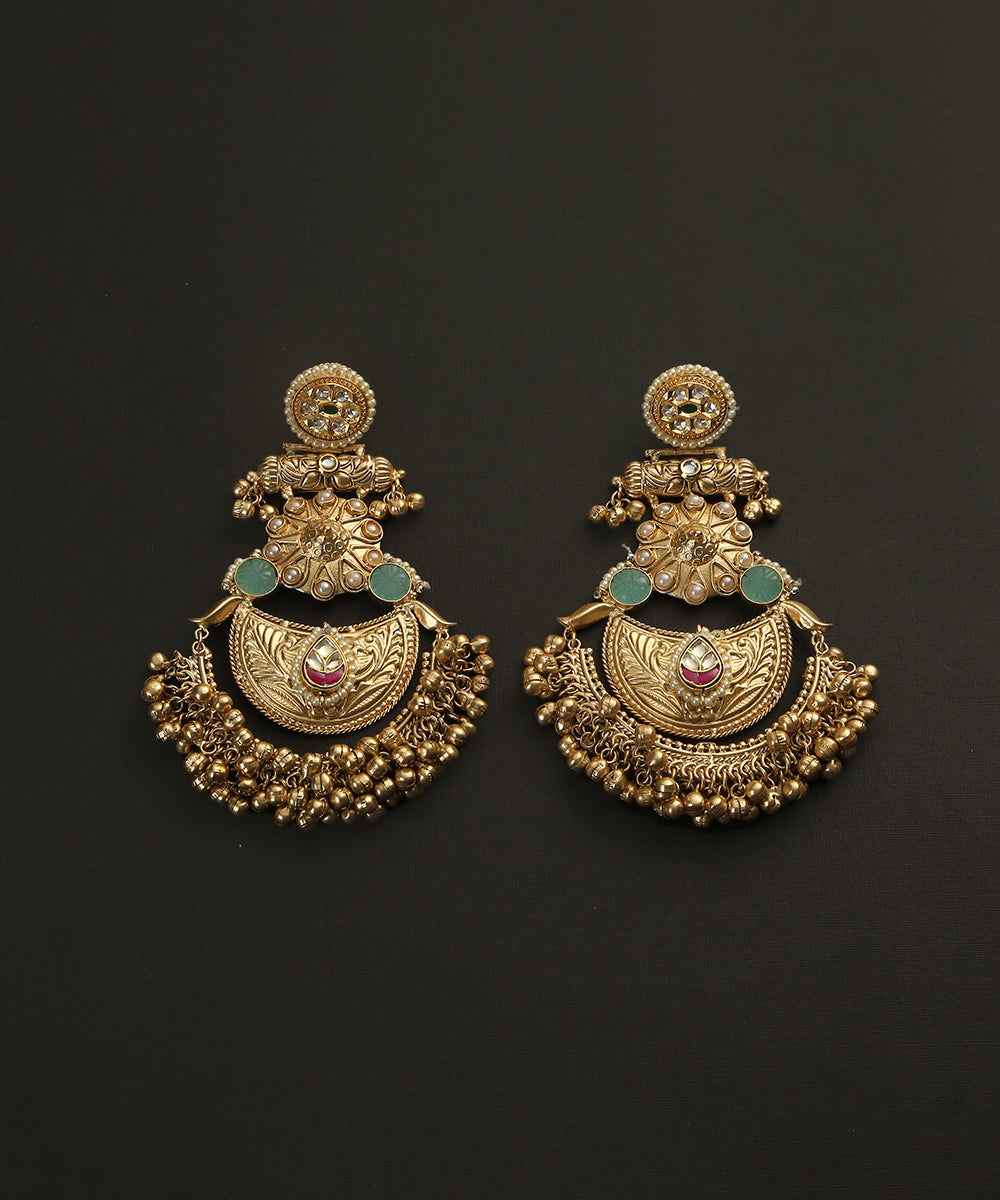 Yushfa_Handcrafted_Golden_Chandbali_With_Ghungaroo_WeaverStory_02