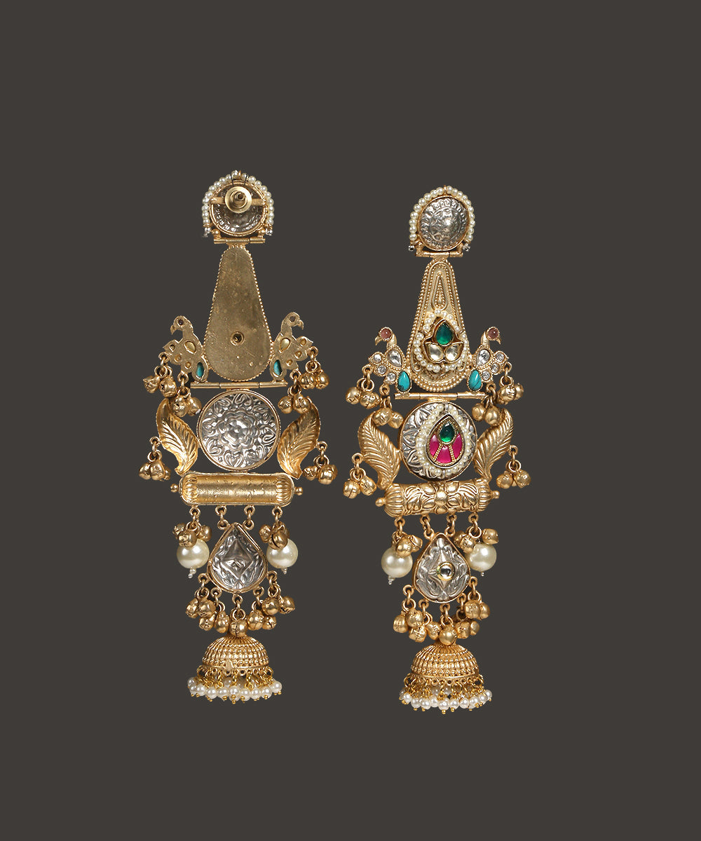 Aariyeh_Handcrafted_Golden_Earrings_With_Bird_Motifs_WeaverStory_03