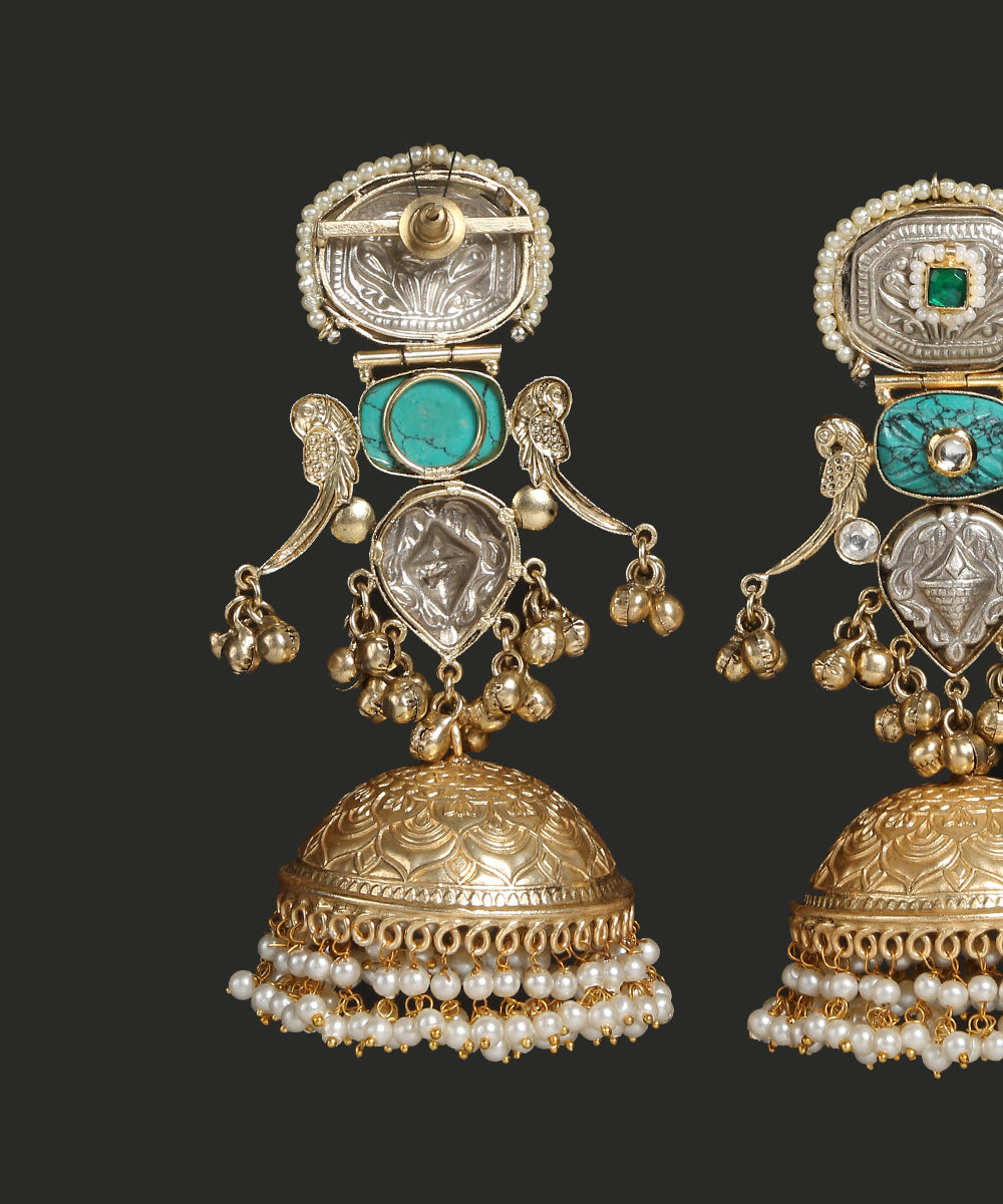 Dina_Handcrafted_Jhumka_With_Pearl_Tassels_WeaverStory_03