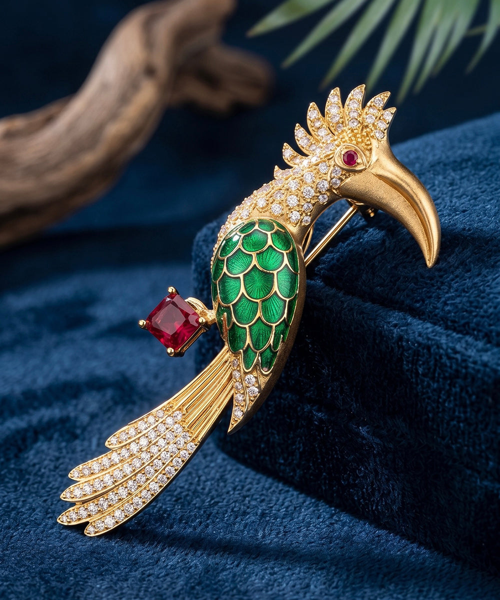 Royal Hornbill Brooch