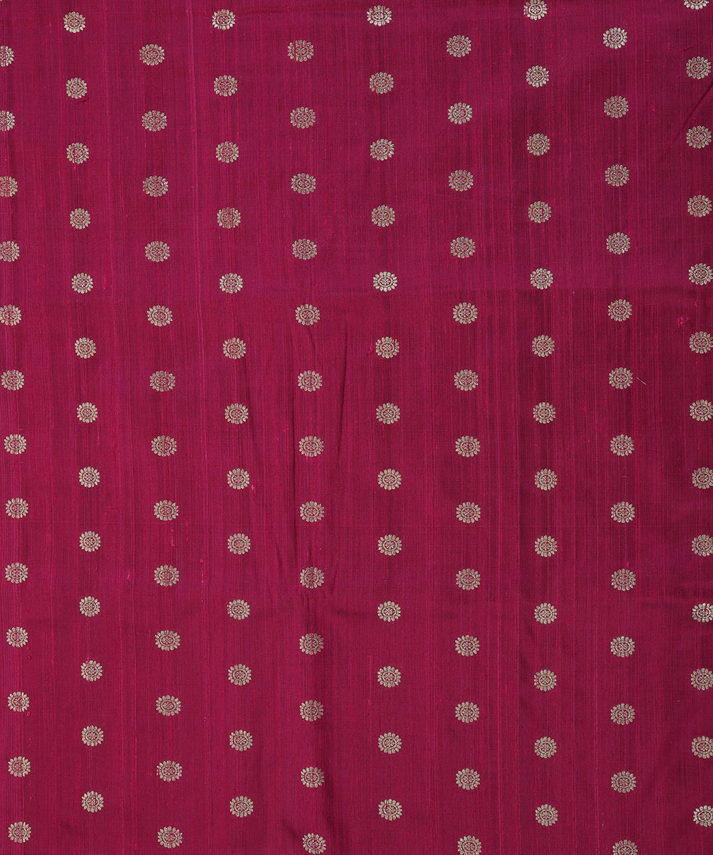 Handloom_Purple_Pure_Tussar_Silk_Banarasi_Fabric_With_Cutwork_Round_Booti_WeaverStory_02