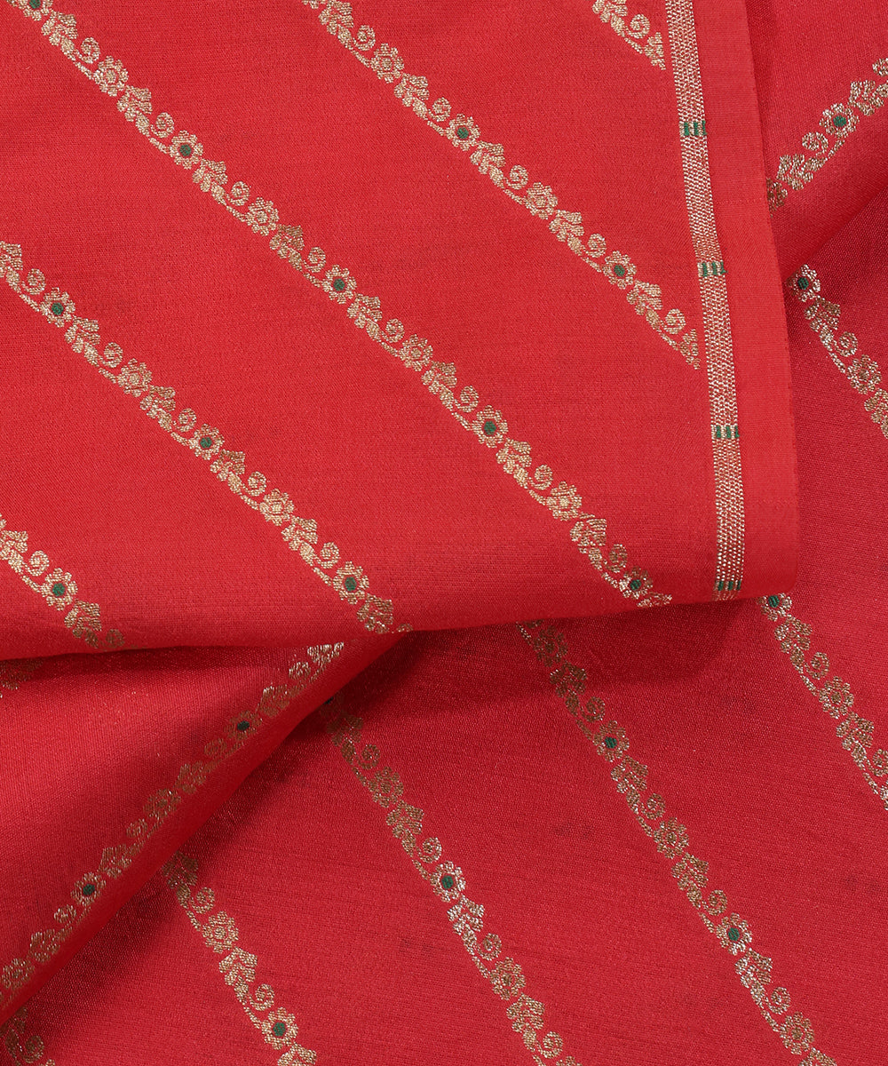 Pink_Handloom_Pure_Moonga_Silk_Banarasi_Fabric_With_Cutwork_Meena_Booti_WeaverStory_04