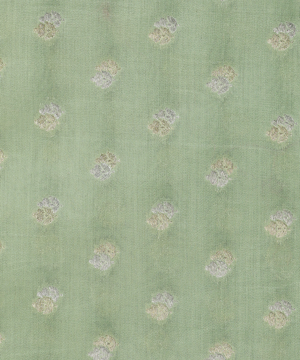 Pastel_Green_Handloom_Pure_Moonga_Silk_Banarasi_Fabric_With_Cutwork_Sona_Rupa_Booti_WeaverStory_03