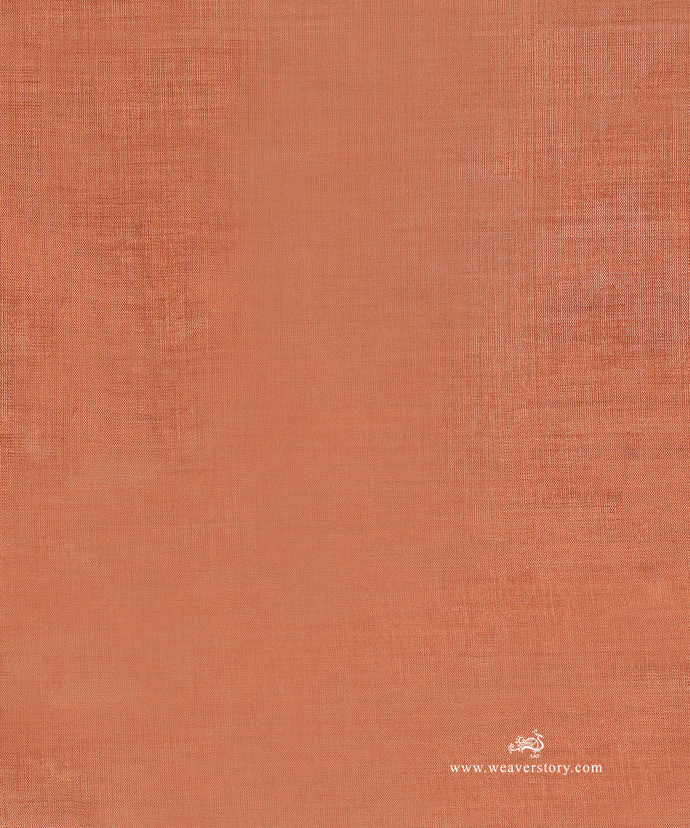 Handloom_Copper_Plain_Pure_Tissue_Chandri_Fabric_WeaverStory_03