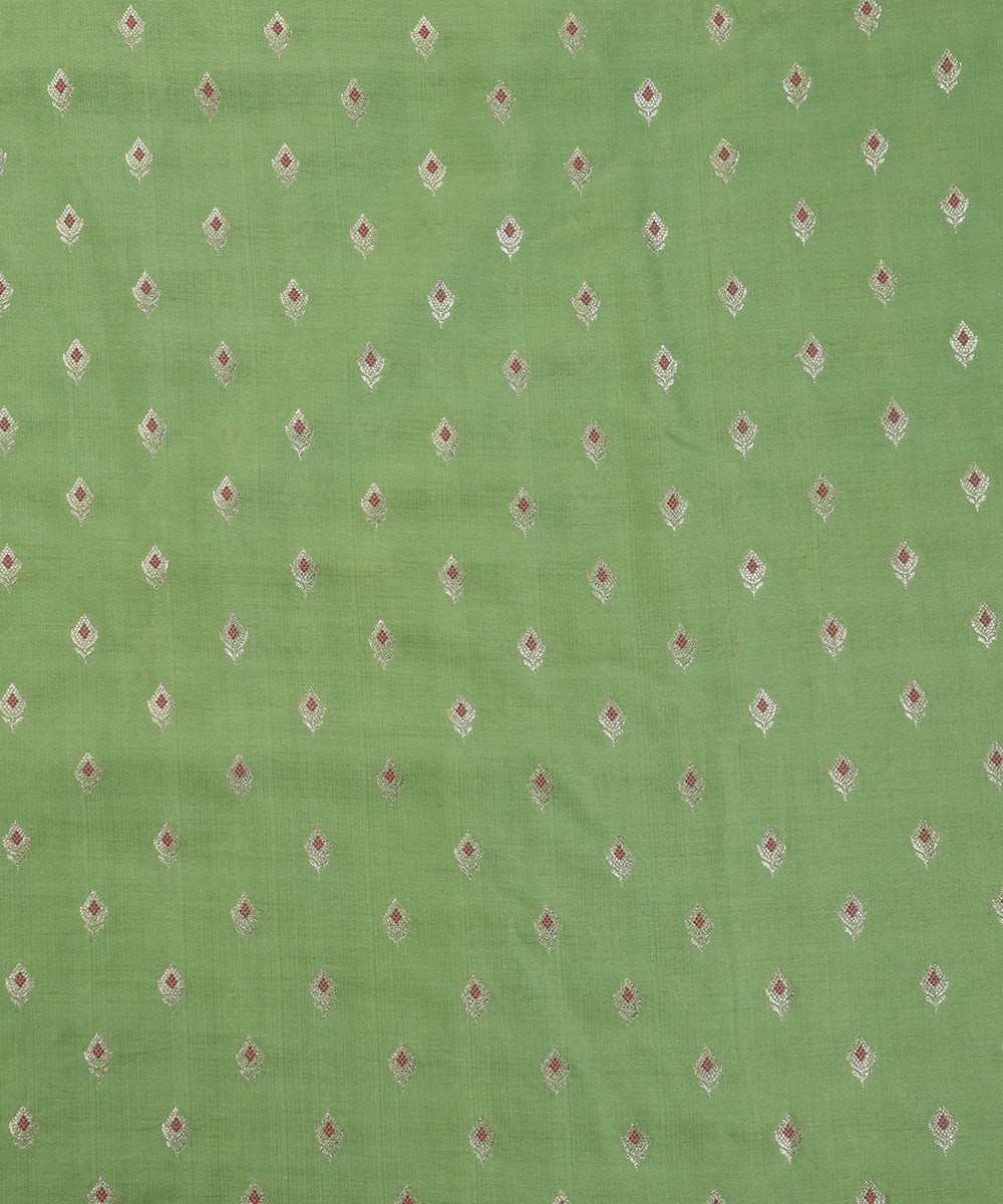 Light_Green_Handloom_Pure_Mulberry_Silk_Banarasi_Fabric_With_Meenakari_Booti_WeaverStory_02