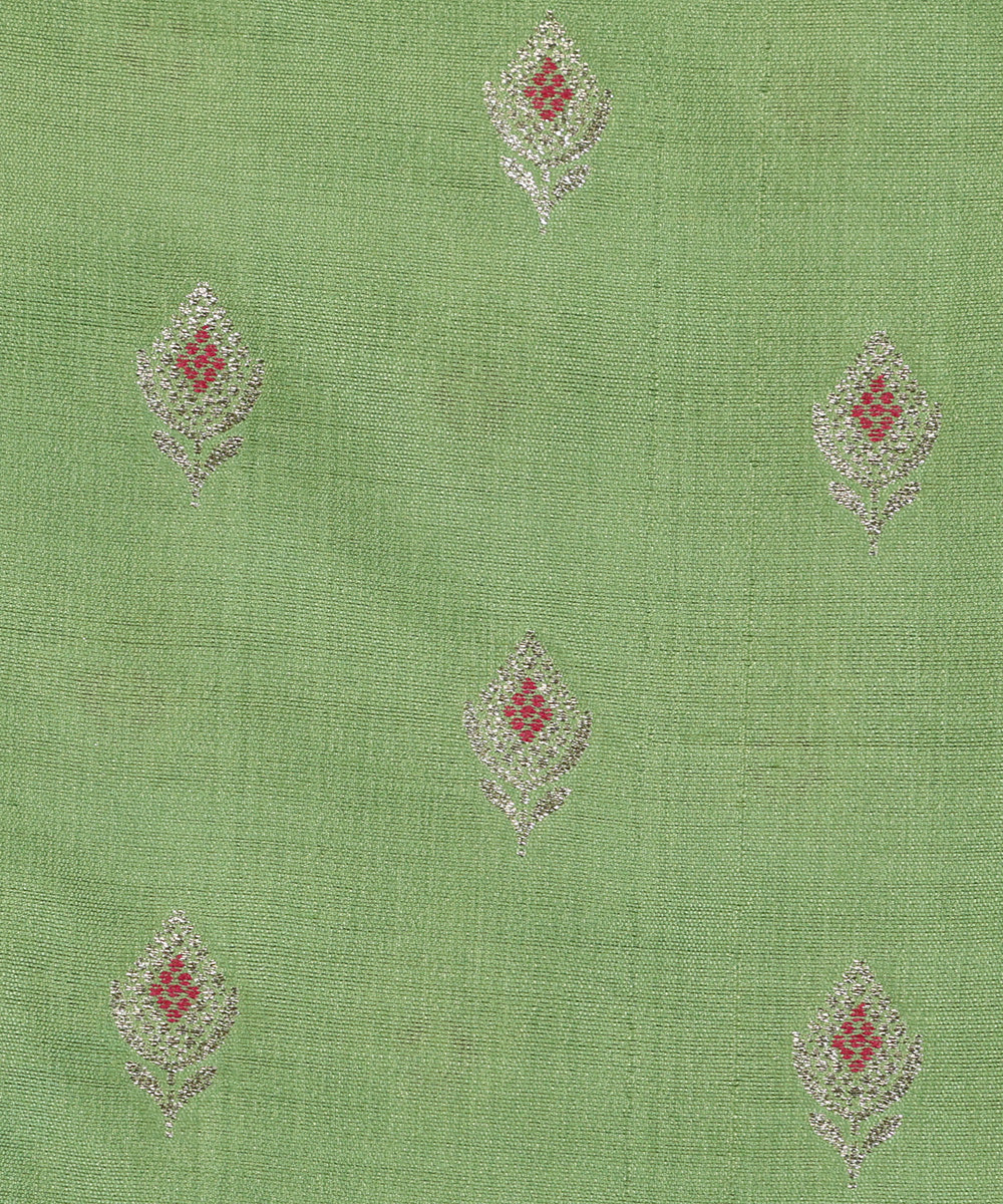 Light_Green_Handloom_Pure_Mulberry_Silk_Banarasi_Fabric_With_Meenakari_Booti_WeaverStory_03