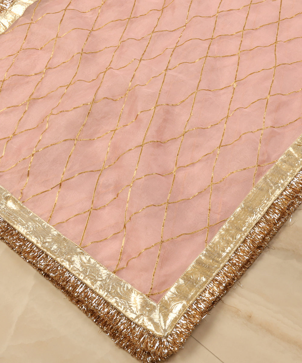 Light_Pink_Handloom_Pure_Organza_Dupatta_With_Gota_Work_WeaverStory_03