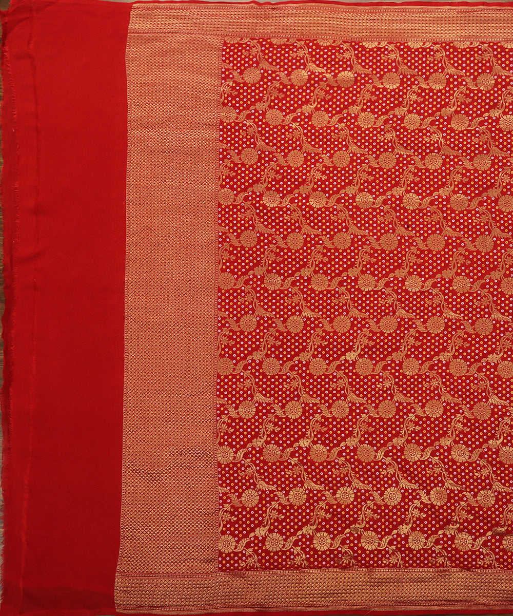Handloom Pure Georgette Banarasi Dupatta With Bandhani Inspired Weave