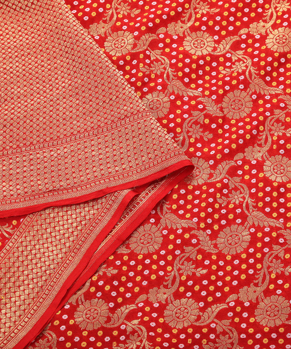 Handloom Pure Georgette Banarasi Dupatta With Bandhani Inspired Weave