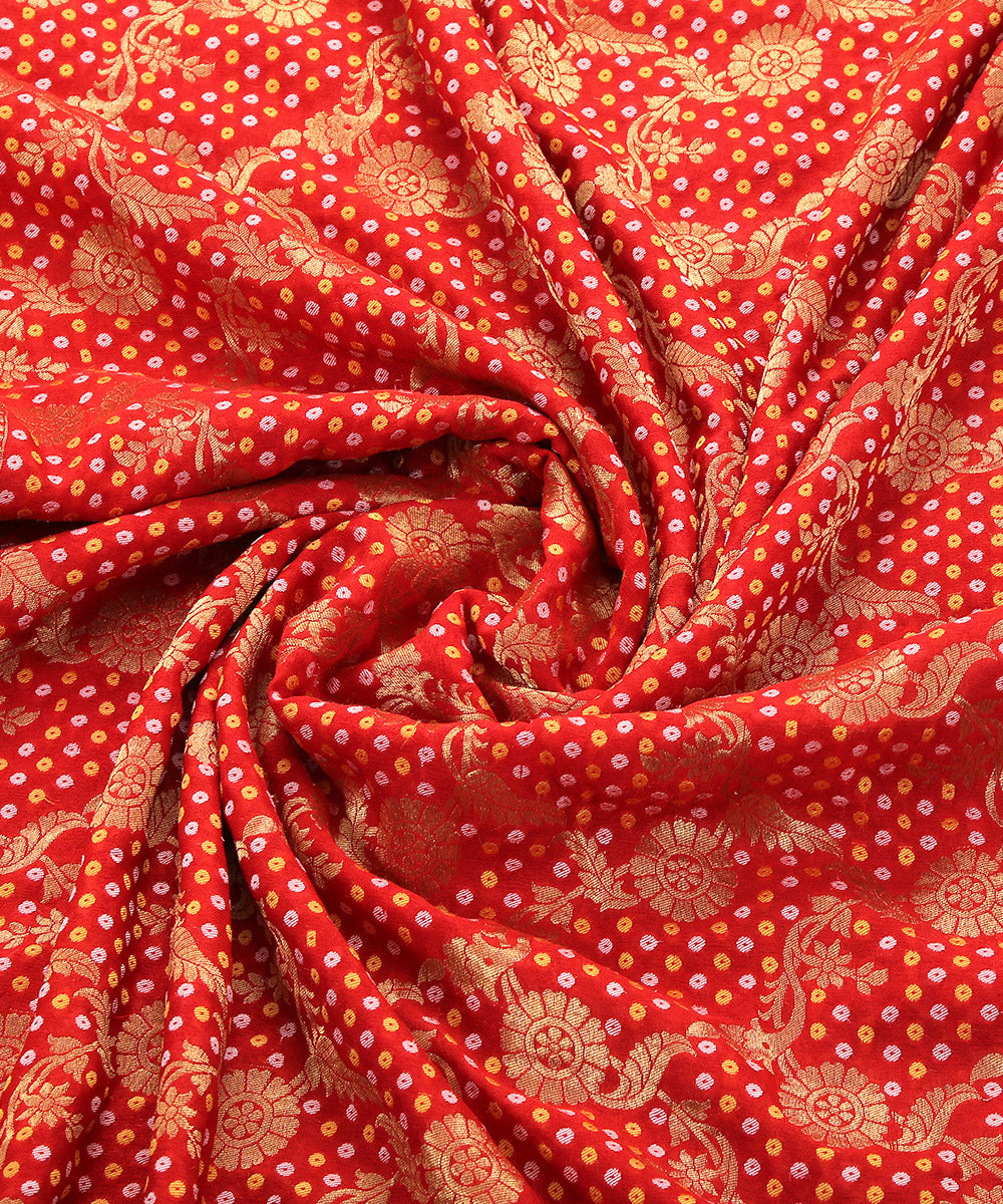 Handloom Pure Georgette Banarasi Dupatta With Bandhani Inspired Weave
