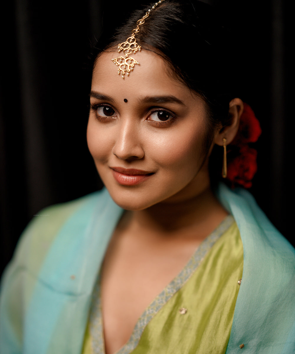 Anikha Surendran In Lime Green Handloom Chanderi Kurta Set Ready To Wear Silk Ensembles