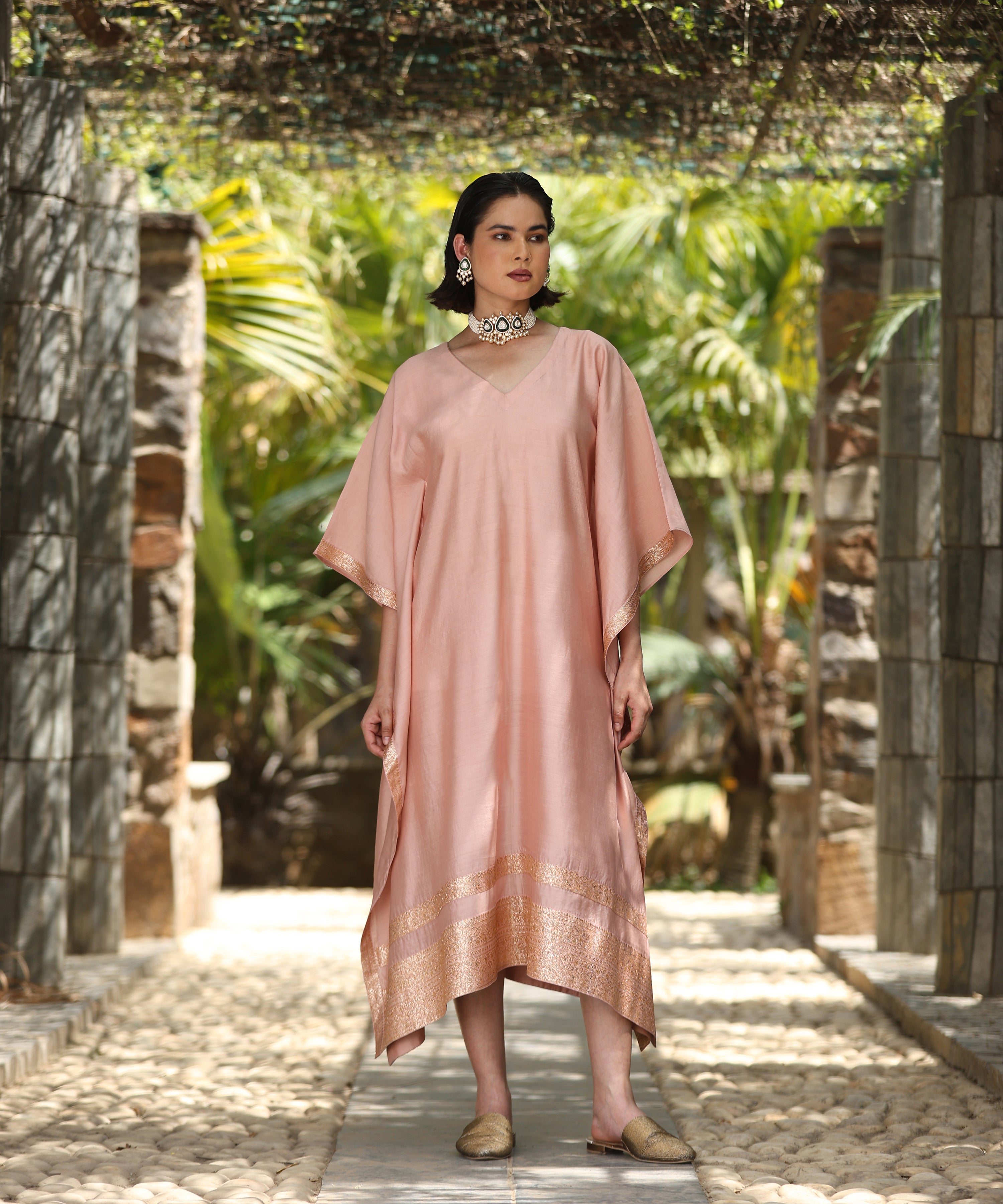 Blush_Pink_Handloom_Pure_Chiniya_Kaftan_With_Sanjaab_Finishing_WeaverStory_03