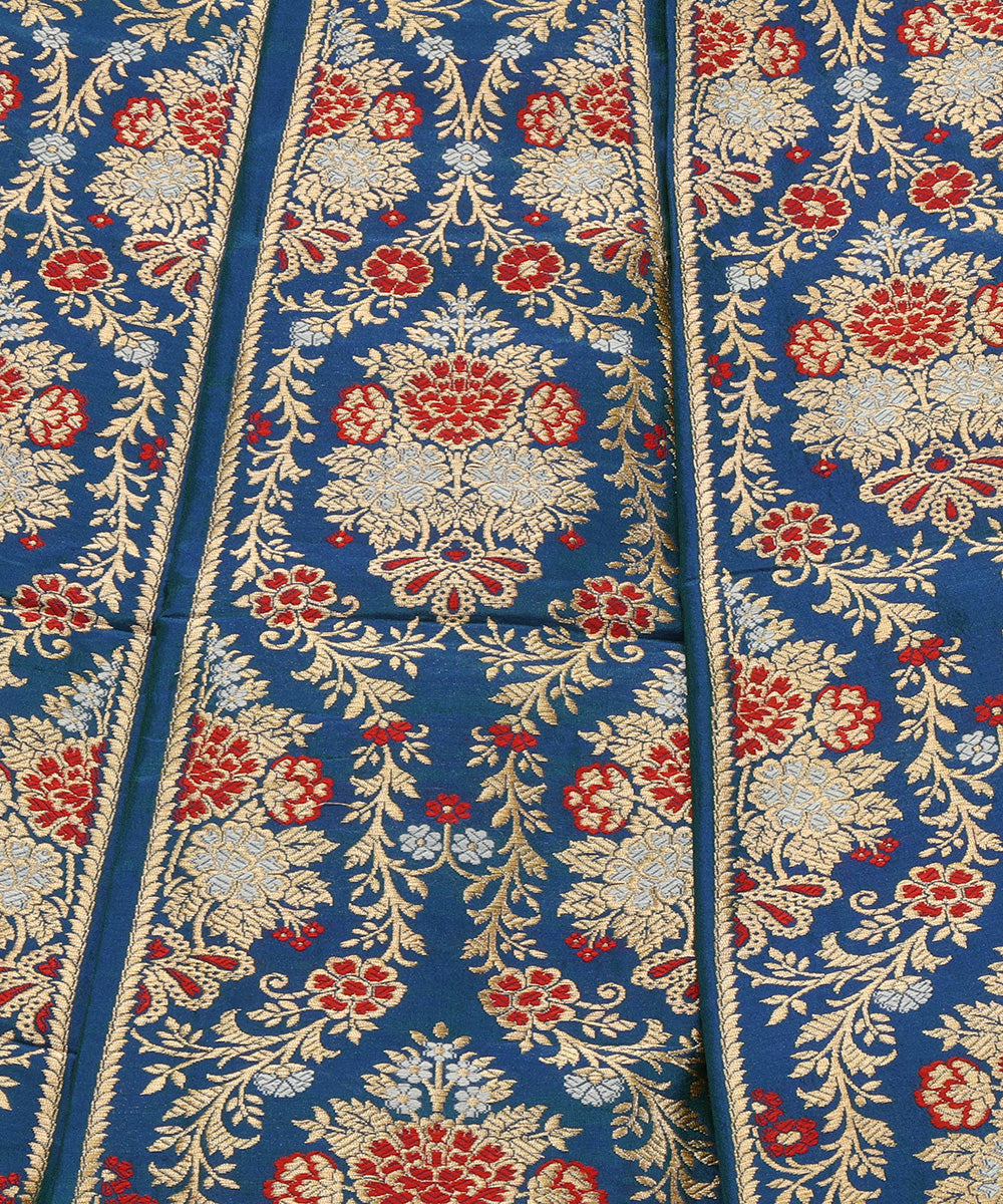 Handloom_Peacock_Blue_Pure_Katan_Silk_Banarasi_Lehenga_With_Kadhwa_Bageecha_Meenakari_WeaverStory_04