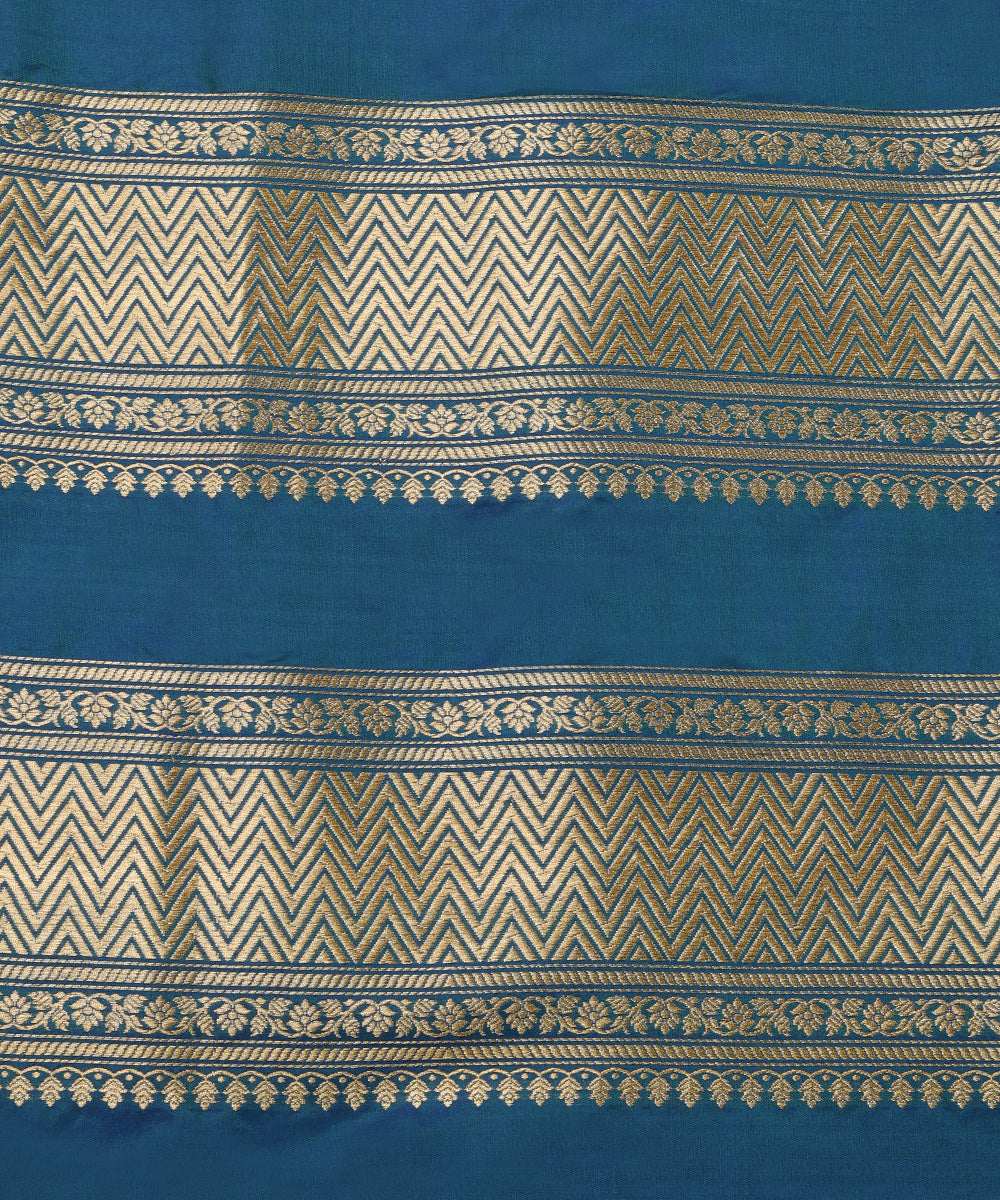 Handloom_Peacock_Blue_Pure_Katan_Silk_Banarasi_Lehenga_With_Kadhwa_Bageecha_Meenakari_WeaverStory_06