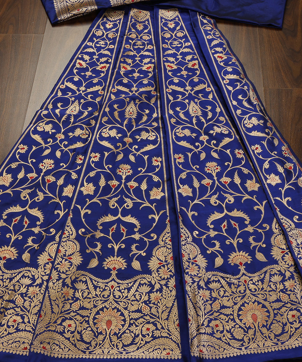 Handloom_Blue_Pure_Katan_Silk_Gul_Banarasi_Lehenga_With_Kadhwa_Meenakari_WeaverStory_02