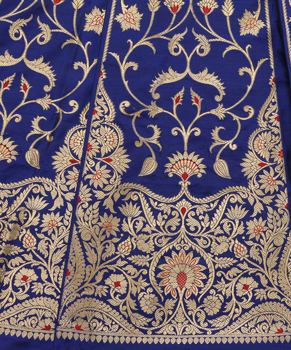 Handloom_Blue_Pure_Katan_Silk_Gul_Banarasi_Lehenga_With_Kadhwa_Meenakari_WeaverStory_03