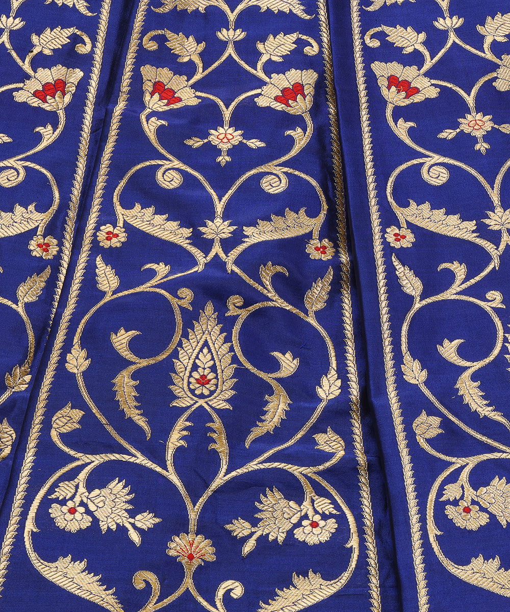 Handloom_Blue_Pure_Katan_Silk_Gul_Banarasi_Lehenga_With_Kadhwa_Meenakari_WeaverStory_04