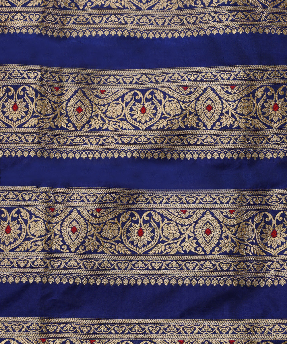 Handloom_Blue_Pure_Katan_Silk_Gul_Banarasi_Lehenga_With_Kadhwa_Meenakari_WeaverStory_06