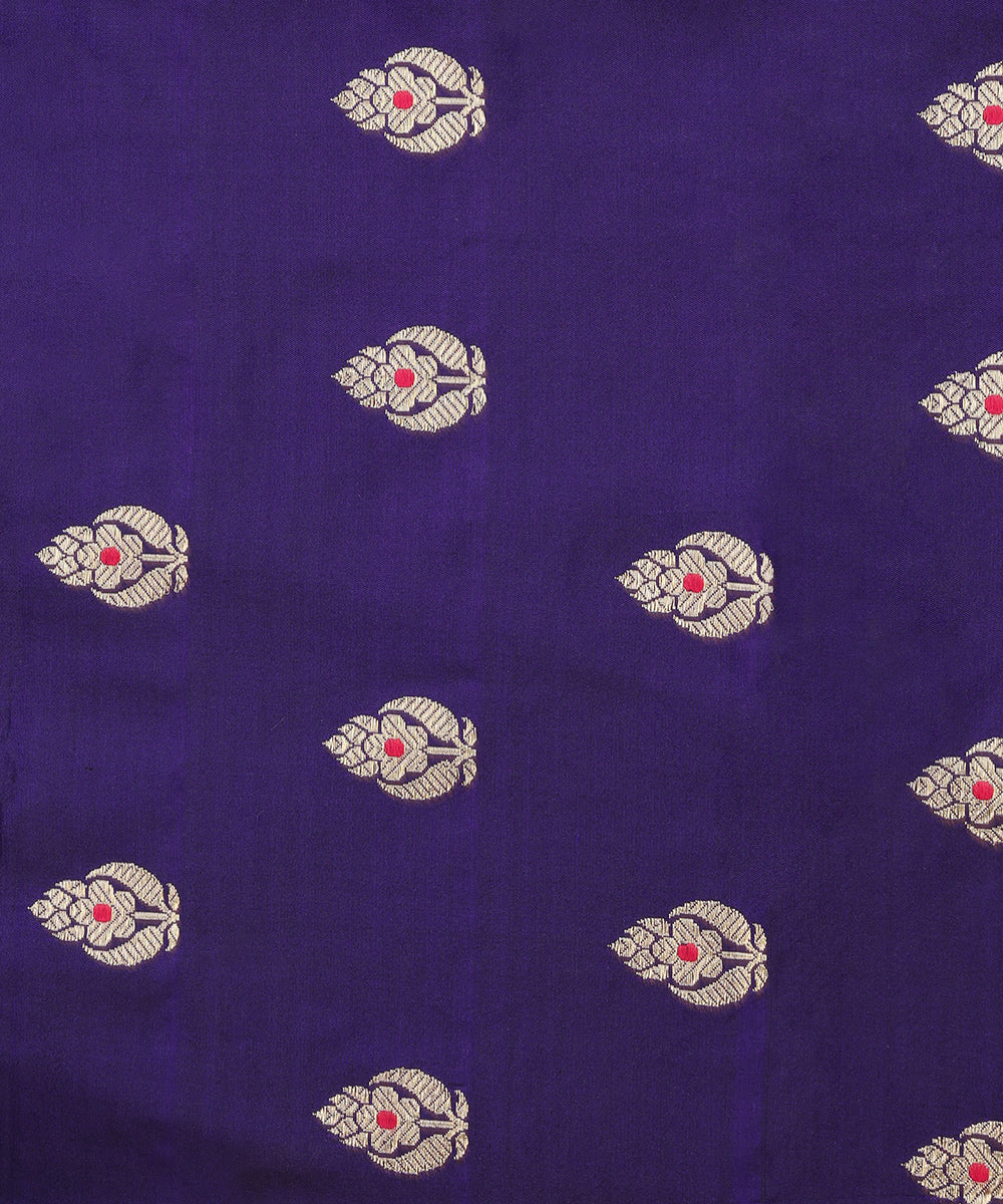 Purple_Handloom_Pure_Katan_Silk_Kadhwa_Banarasi_Lehenga_With_Parrots_WeaverStory_05