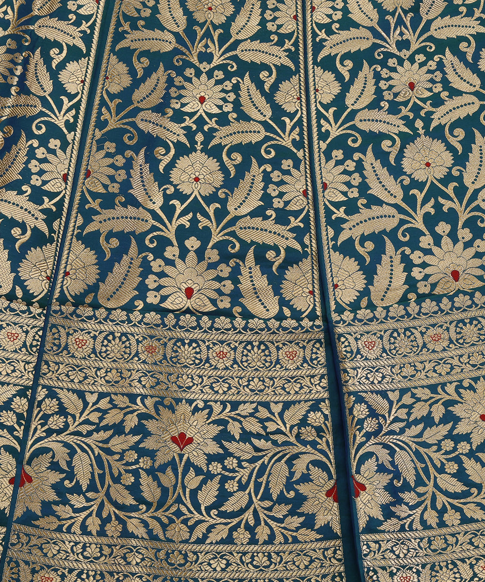 Peacock_Blue_Handloom_Pure_Katan_Silk_Banarasi_Lehenga_With_Kadhwa_Meenakari_WeaverStory_03
