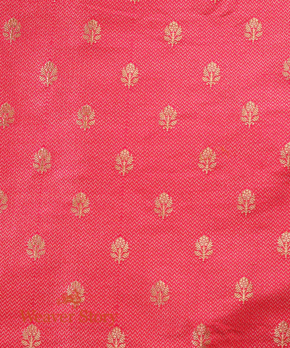 Pink Handloom Kadhwa Meenakari Katan Silk Banarasi Lehenga