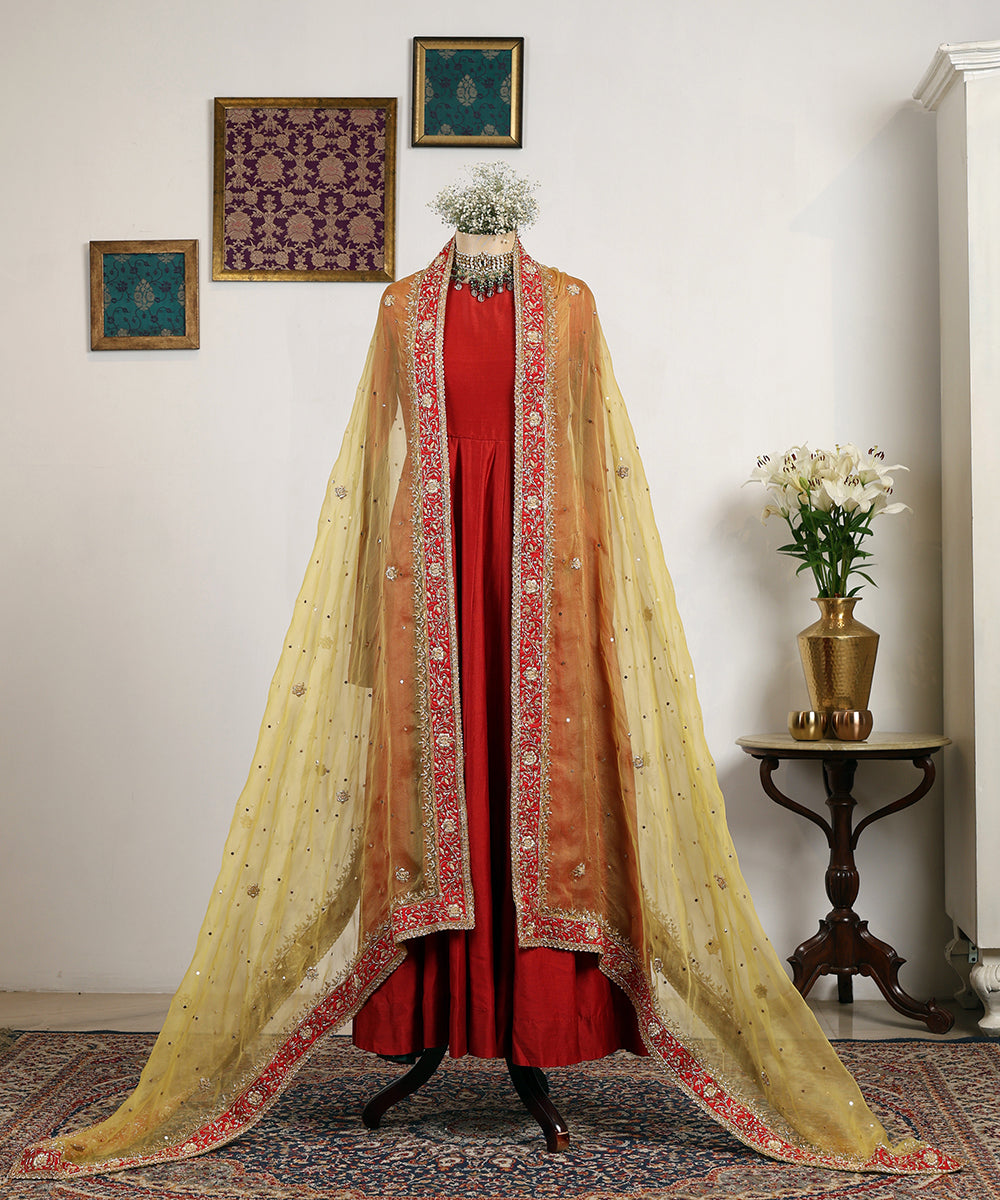 Yellow_Handloom_Georgette_Silk_Hand_Embroidery_Dupatta_WeaverStory_01