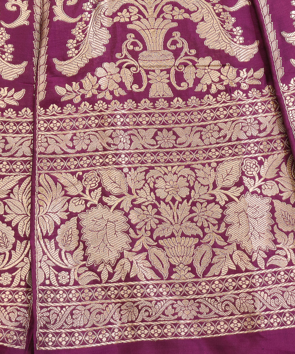 Purple_Handloom_Pure_Katan_Silk_Banarasi_Lehenga_With_Mehraab_Jaal_WeaverStory_03