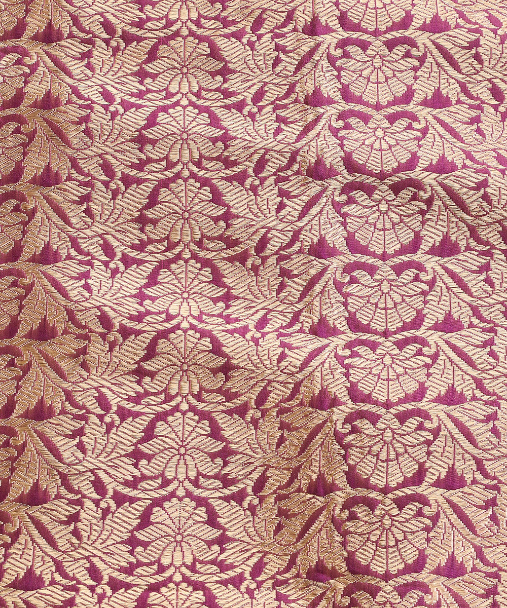 Purple_Handloom_Pure_Katan_Silk_Banarasi_Lehenga_With_Mehraab_Jaal_WeaverStory_05