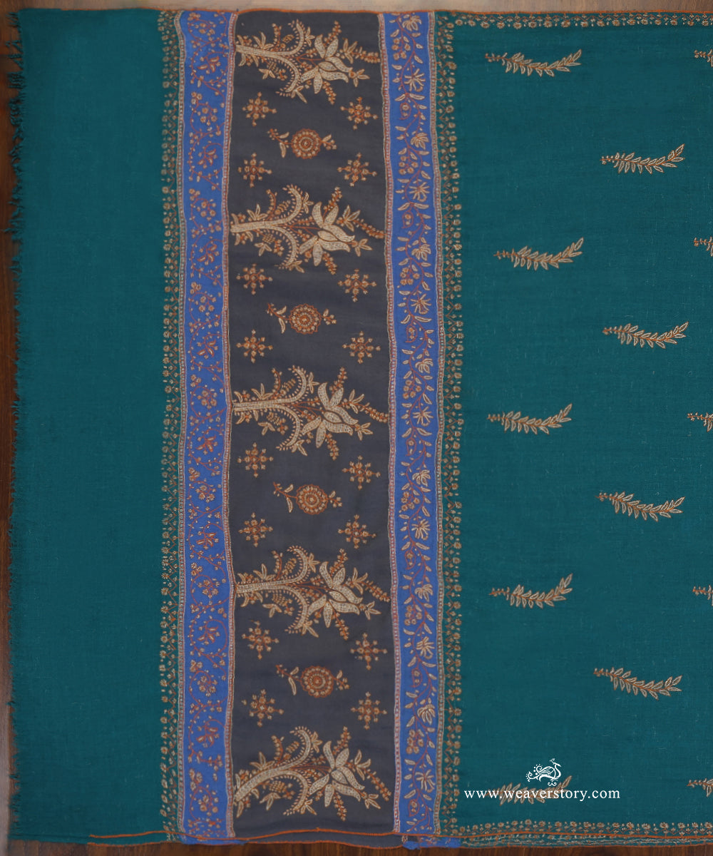 Teal_Blue_Pure_Pashmina_Shawl_With_Hand_Embroidered_Needle_Work_WeaverStory_03