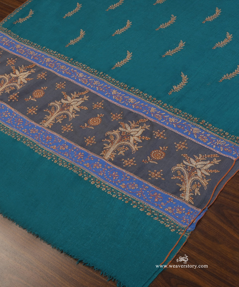 Teal_Blue_Pure_Pashmina_Shawl_With_Hand_Embroidered_Needle_Work_WeaverStory_04