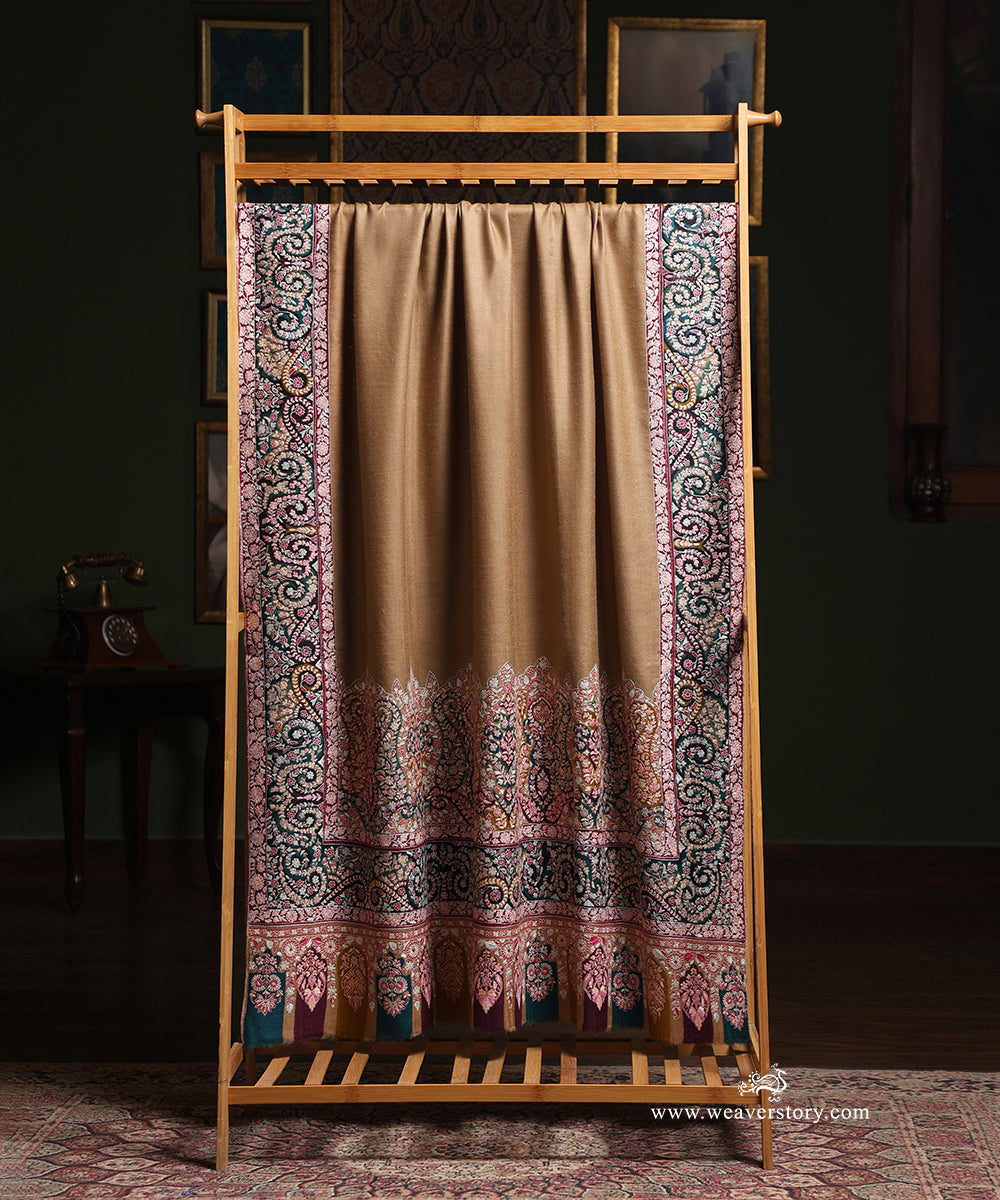 Multicolour_Pure_Pashmina_Shawl_With_Kalamkari_Palla_Border_WeaverStory_02