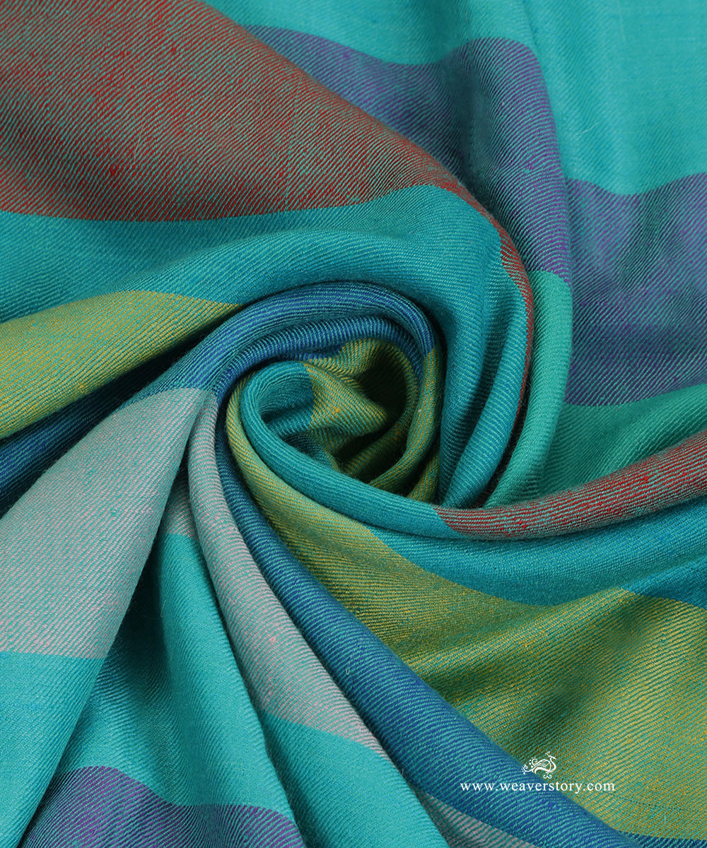 Multicoloured_Striped_Pure_Pashmina_Shawl_With_Ikat_Weaving_WeaverStory_06
