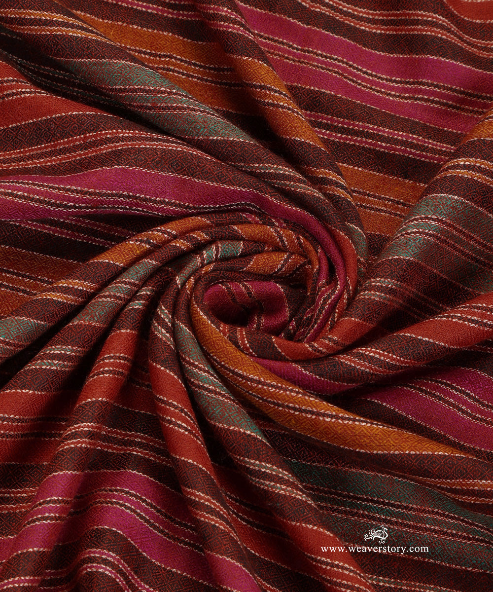 Multicolor_Striped_Pure_Pashmina_Shawl_With_Ikat_Weaving_WeaverStory_06
