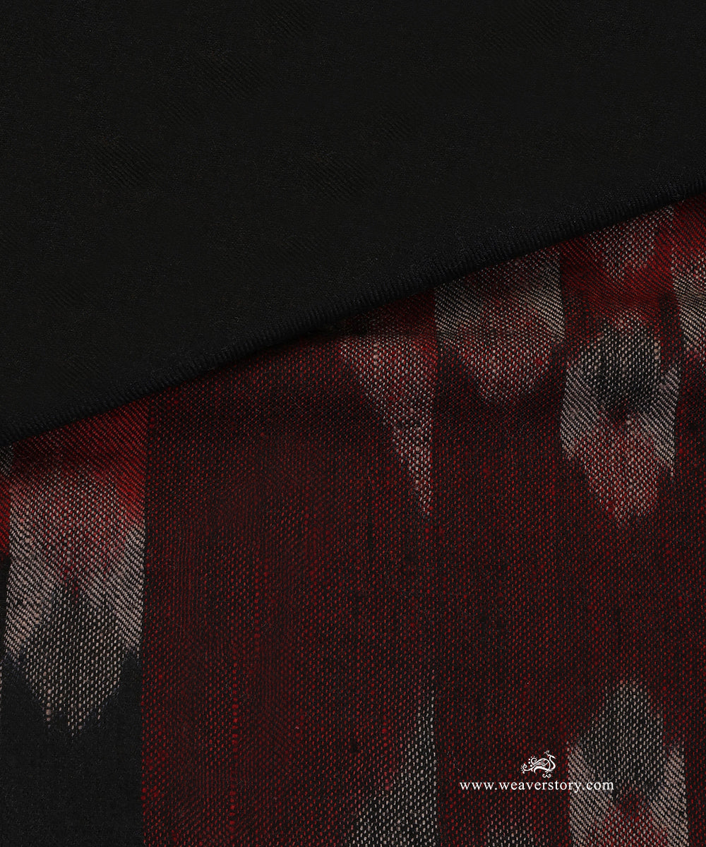 Black_And_Maroon_Pure_Pashmina_Shawl_With_Ikat_Weaving_WeaverStory_05