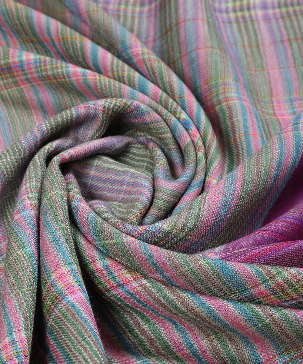 Multicoloured_Handwoven_Striped_Pure_Pashmina_Shawl_With_Ikat_Weaving_WeaverStory_04