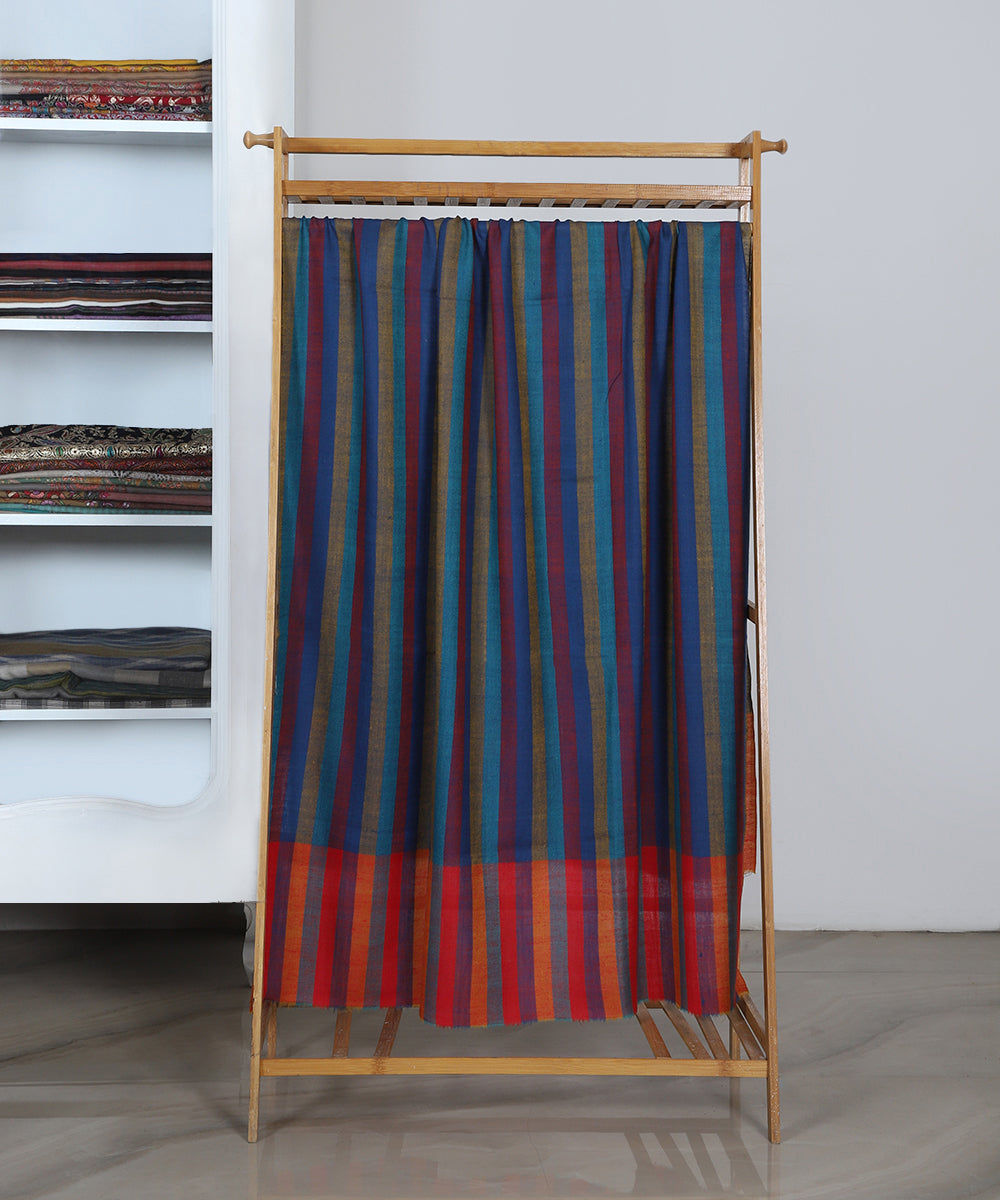 Multicoloured_Handwoven_Pure_Pashmina_Shawl_With_Ikat_Weaving_Stripes_WeaverStory_02